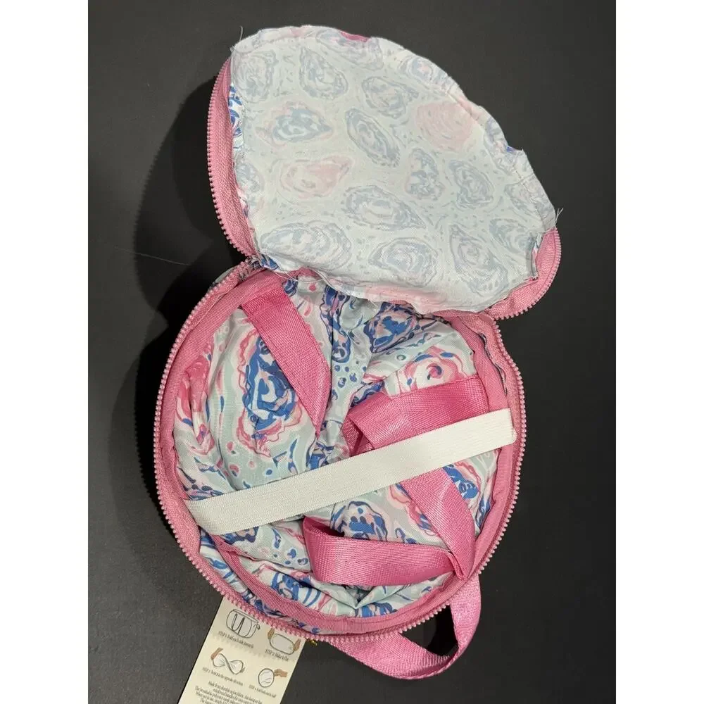Simply Southern Oyster Print Collapsible Trunk Bag Pink Blue NWT